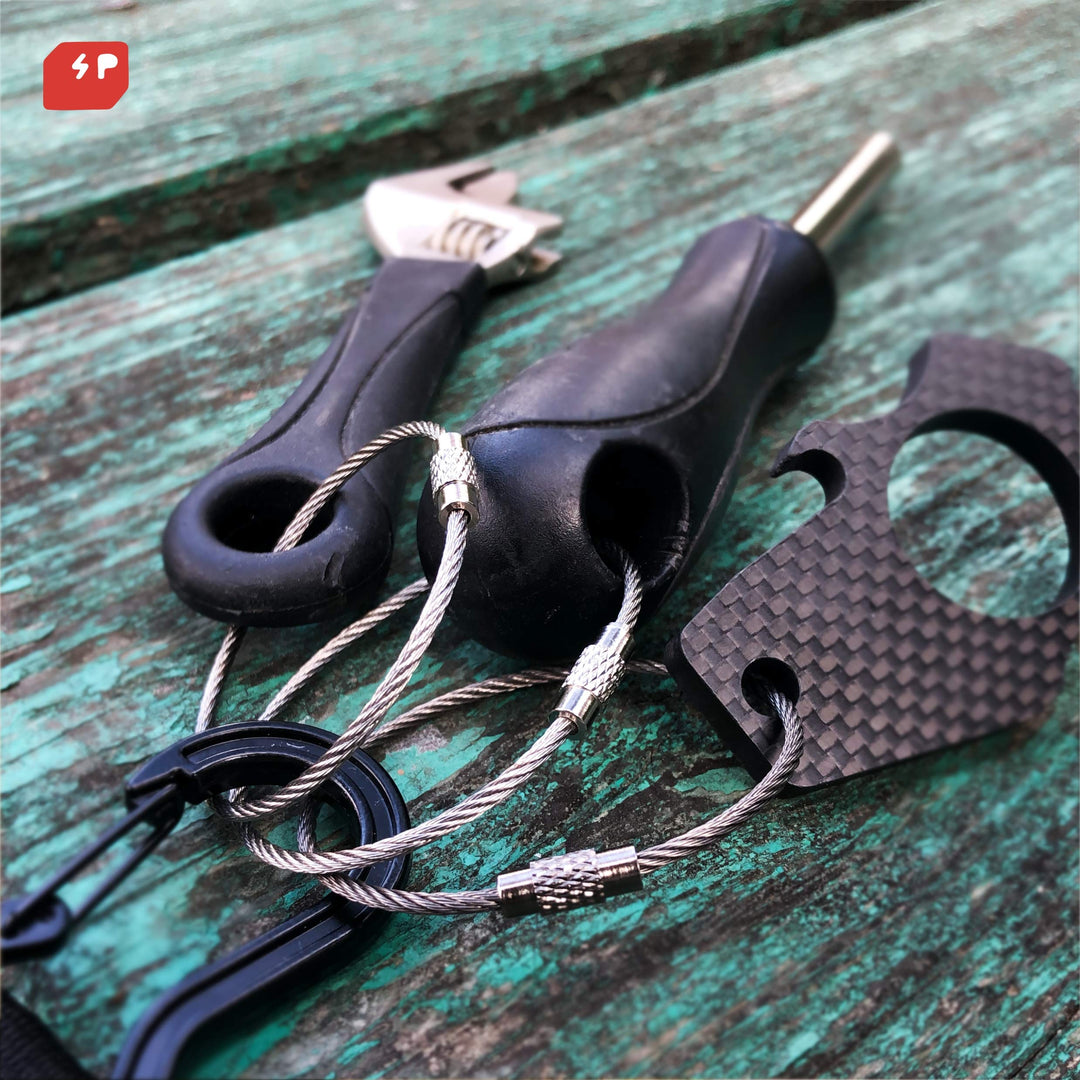 Large Key Ring Wire Stainless Steel Keychain Car Cable Keyring Loop Luggage Tag Hinge Keepers Binding Carabiner Big Locking