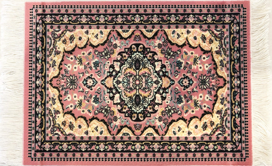 Rug Coasters, Set of 4 Turkish Carpet Style Table Drink mats, Absorbent Kitchen and Dining Accessories, Spill &amp; drip Protection, Rectangular