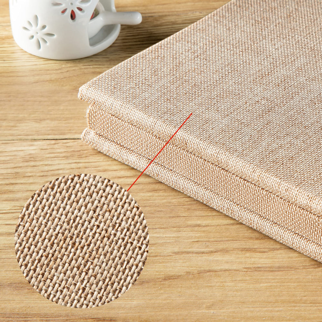 Self Adhesive Photo Album 3x5 4x6 5x7 6x8 8x10 Acid Free Magnetic Pages DIY Scrapbook,Length 11x Width10.6 (lnches) 40 Pages Linen Cover Photo Book with A Metallic Pen (Brown)