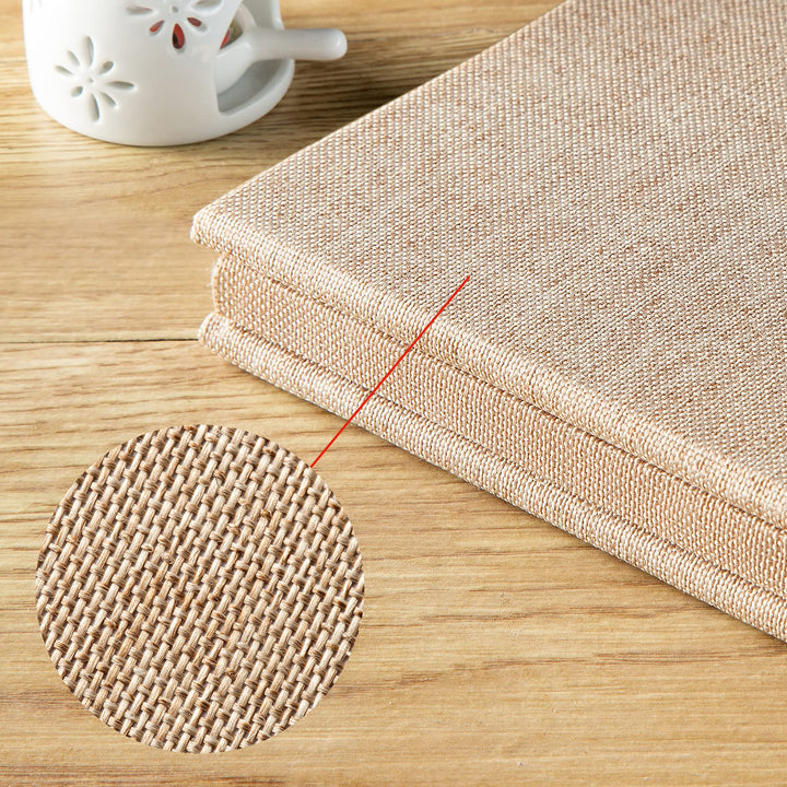 Self Adhesive Photo Album 3x5 4x6 5x7 6x8 8x10 Acid Free Magnetic Pages DIY Scrapbook,Length 11x Width10.6 (lnches) 40 Pages Linen Cover Photo Book with A Metallic Pen (Brown)