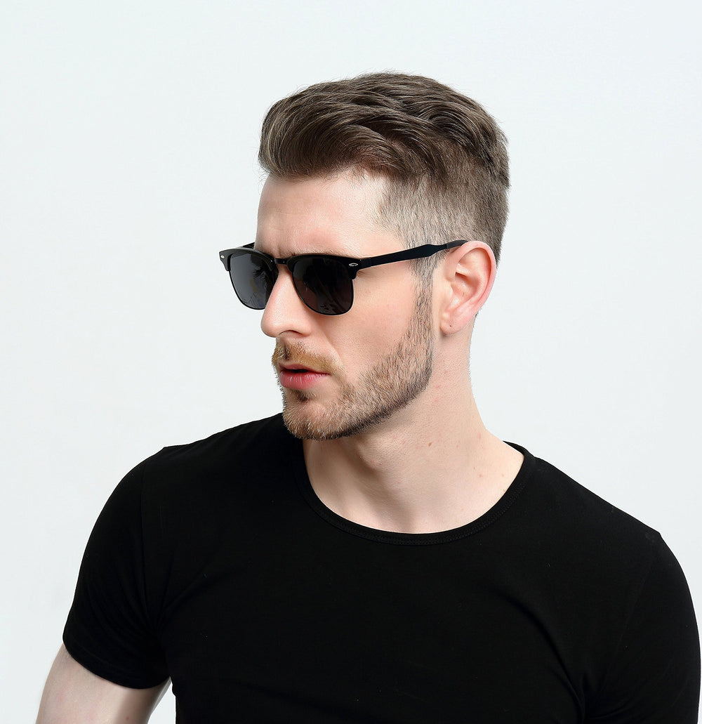 SUNGAIT Classic Half Frame Retro Sunglasses for Women M