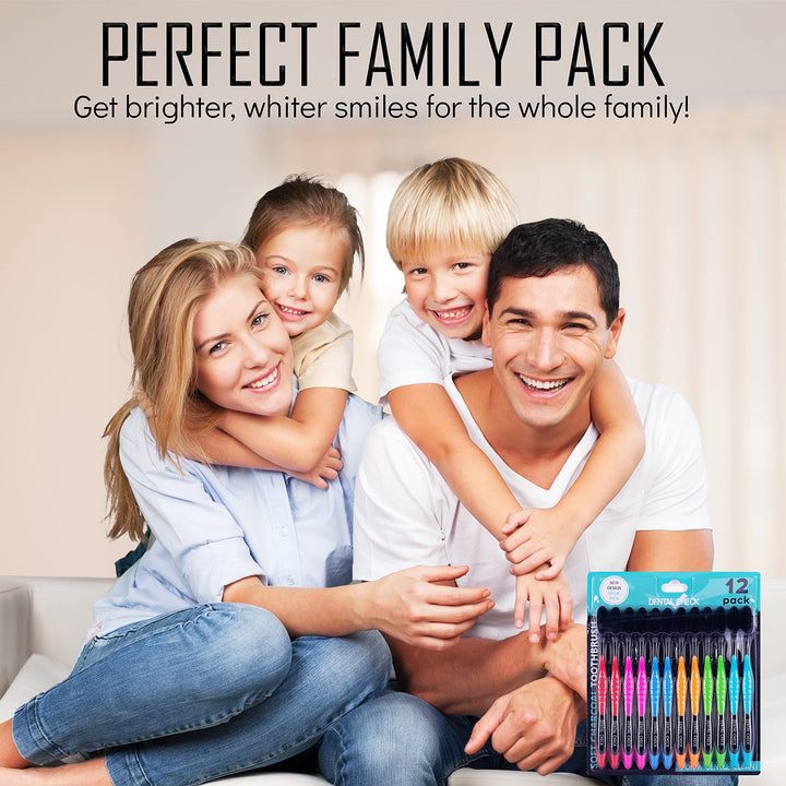 Dental Check 12 Pack Toothbrush, Natural Teeth Whitenin