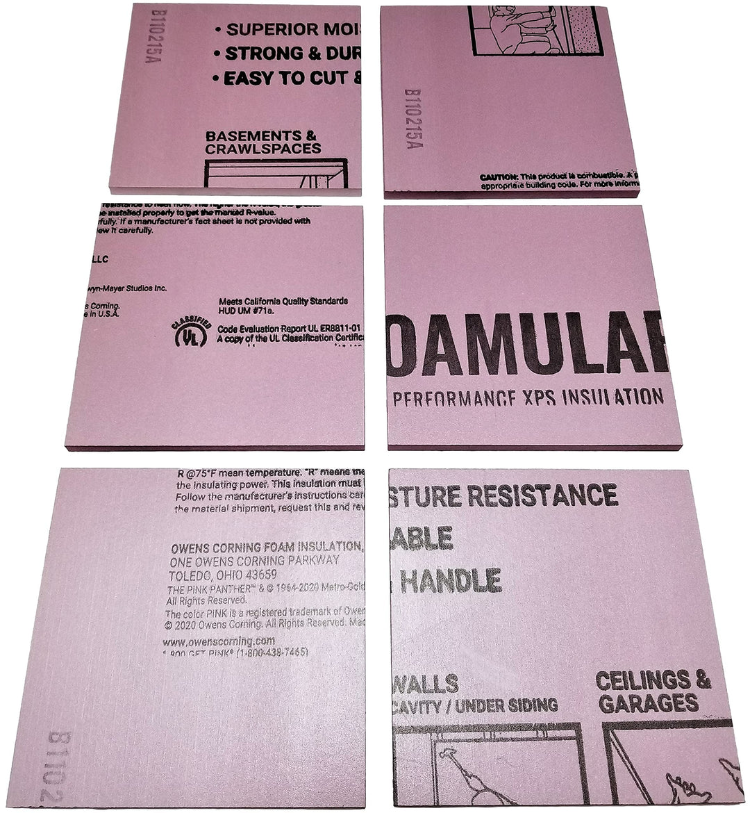 Pink Insulation Foam 1/2 Thick (6 sq ft)