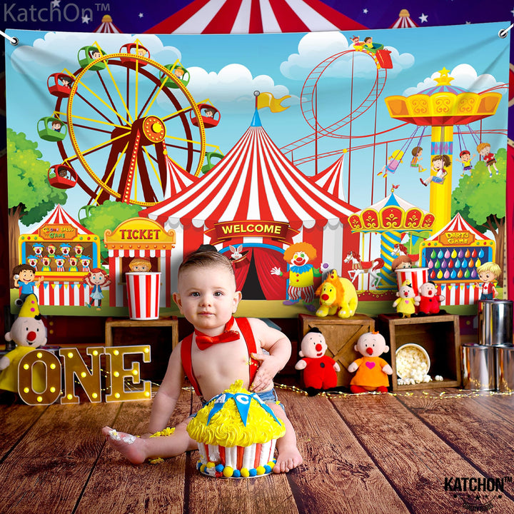 , XtraLarge Carnival Backdrop - 72x44 Inch | Carnival Theme Party Decorations | Carnival Games Banner, Circus Theme Party Decorations | Carnival Banner, Carnival Decorations for Event Outdoor
