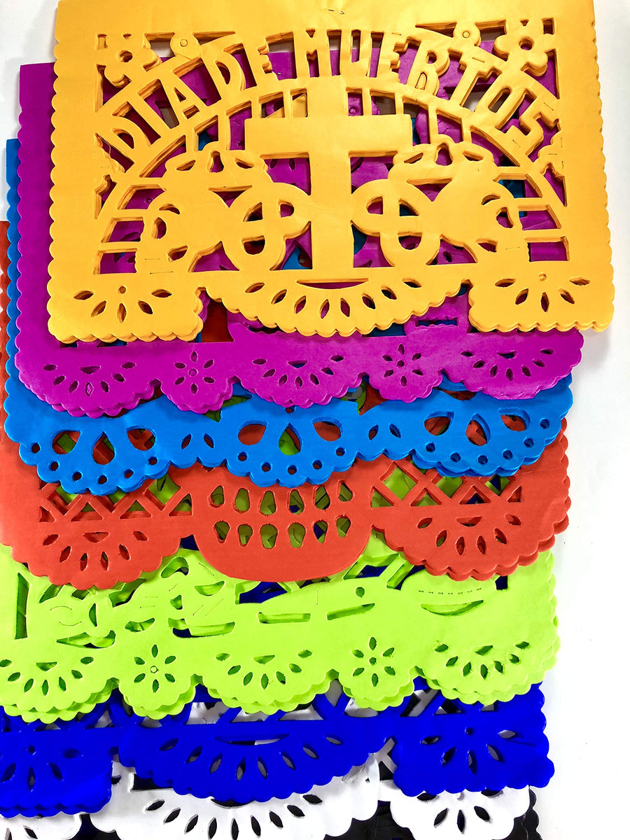 30 Frontales Pack Altar de Ofrendas Dia de Muertos Day of The Dead Decoration Colorful Medium Size Tissue Paper Mexican Papel Picado.