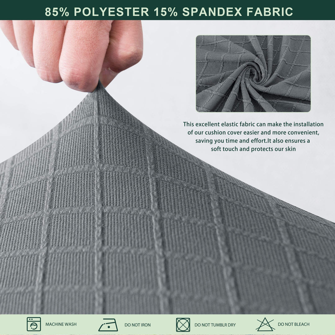 Stretch Couch Cushion Covers, RV Seat Cushion Covers, Individual Replacement Sofa Cushion Covers, Soft Chair Sofa Seat Cushion Slipcover with Elastic Bottom Jacquard Fabric (Large, Light Gray)