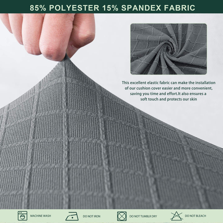 Stretch Couch Cushion Covers, RV Seat Cushion Covers, Individual Replacement Sofa Cushion Covers, Soft Chair Sofa Seat Cushion Slipcover with Elastic Bottom Jacquard Fabric (Large, Light Gray)