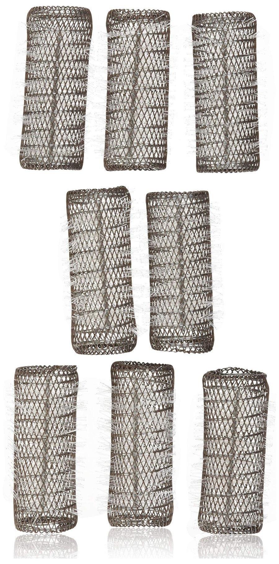 2 Pack (TOTAL 8 ROLLERS w/ 8 Pins) HAIR STYLING BRUSH ROLLERS & PINS Hair Curlers 3 x 1 1/8 Bristles