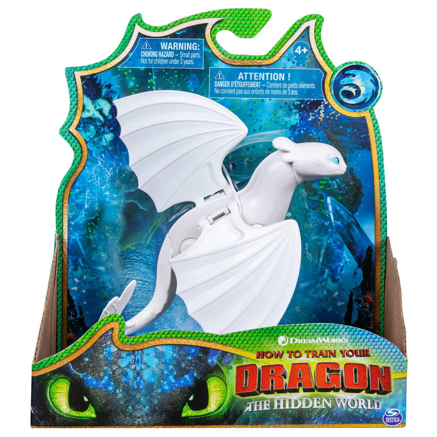 Dreamworks Dragons, Lightfury Dragon Figure with Moving Parts, for Kids Aged 4 & Up