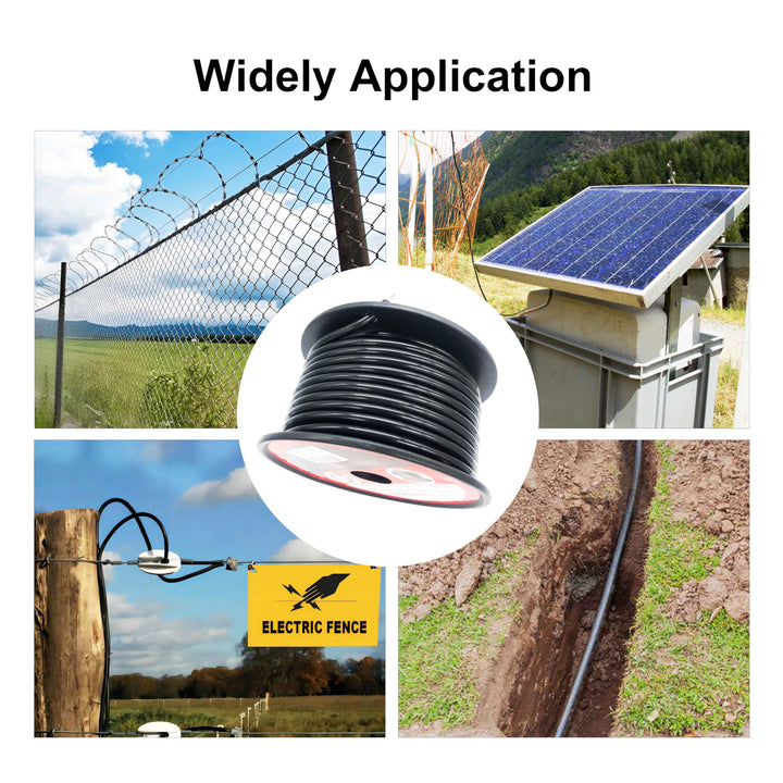 Electric Fence Double Insulated Underground Hard Cable (164Ft, 12-1/2Gauge)
