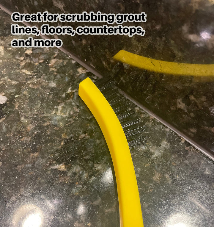 8.5 Tile and Grout Scrub Brush, Plastic Bristles, Black, for Industrial/Professional Use On Grout, Tile, and Other Small Areas