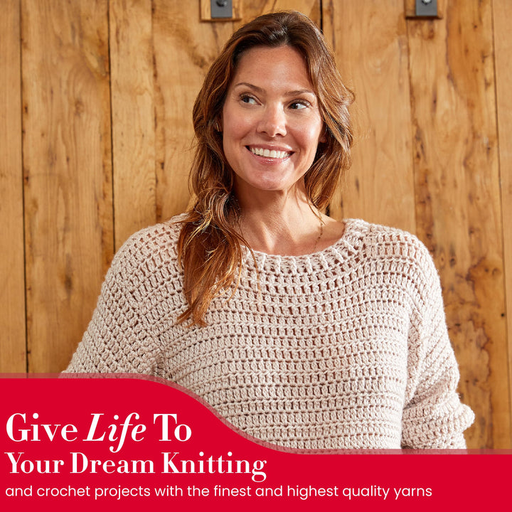 Anti-Pilling Everyday Worsted Yarn, Soft Acrylic Yarn, Ideal Yarn for Crocheting and Knitting, Machine Washable, 180 yds, Soft Peach