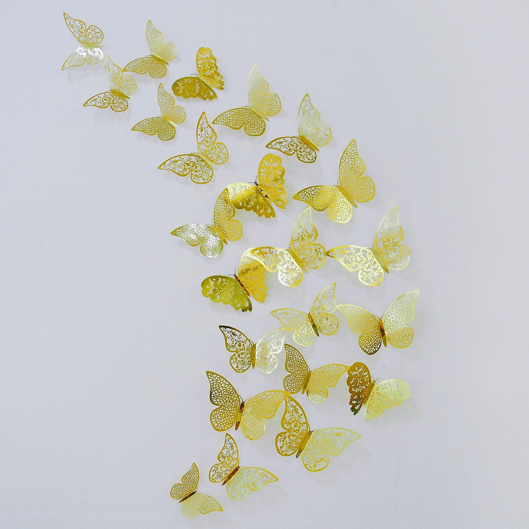 pinkblume Rose Gold Butterfly Decorations Stickers 3D B