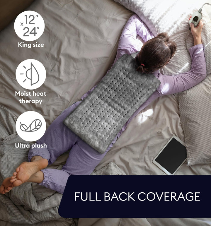 Large Electric Heating Pad for Back Pain &amp; Cramps Relief, FSA HSA Eligible, Auto Shut Off, Machine Washable, Heat Pad for Neck &amp; Shoulder, 12×24