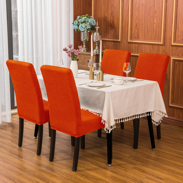 Dining Room Chair Slipcovers Parsons Chair Covers Set of 4 Stretch Dining Chair Covers Removable Washable Kitchen Chair Covers Chair Protector Covers for Dining Room,Party,Hotel(Orange)