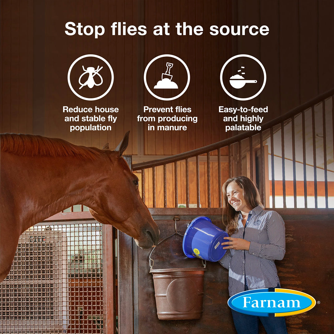 Farnam SimpliFly Feed Through Fly Control for Horses, Breaks the Fly Life Cycle, Pellets, 3.75 Pound Bucket, 60 Day Supply for One Horse