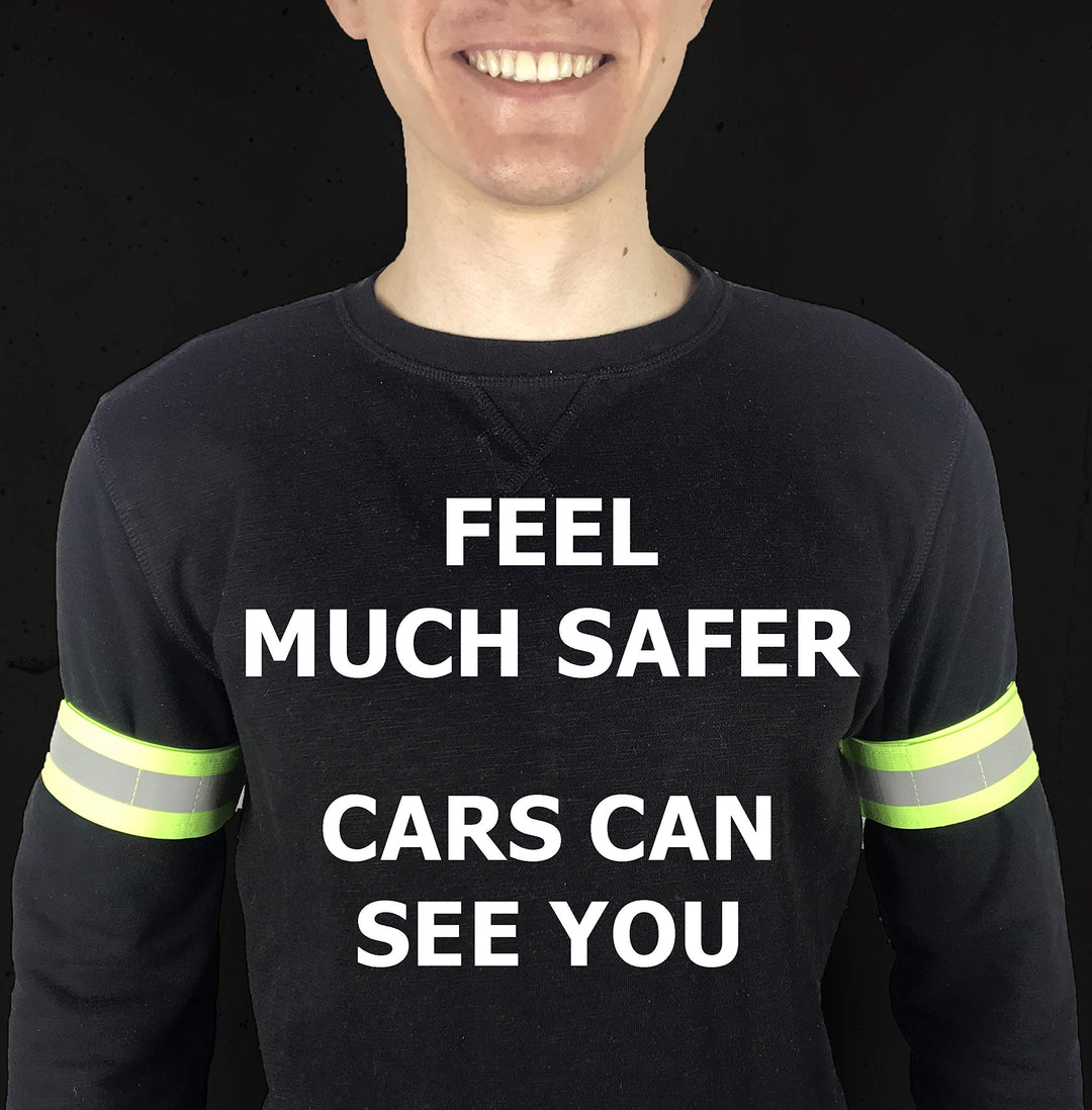 Reflective Bands for Arm, Wrist, Ankle, Leg. Reflector Bands. High Visibility Reflective Running Gear for Women and Men Cycling Walking Bike (Green - 10 Bands)