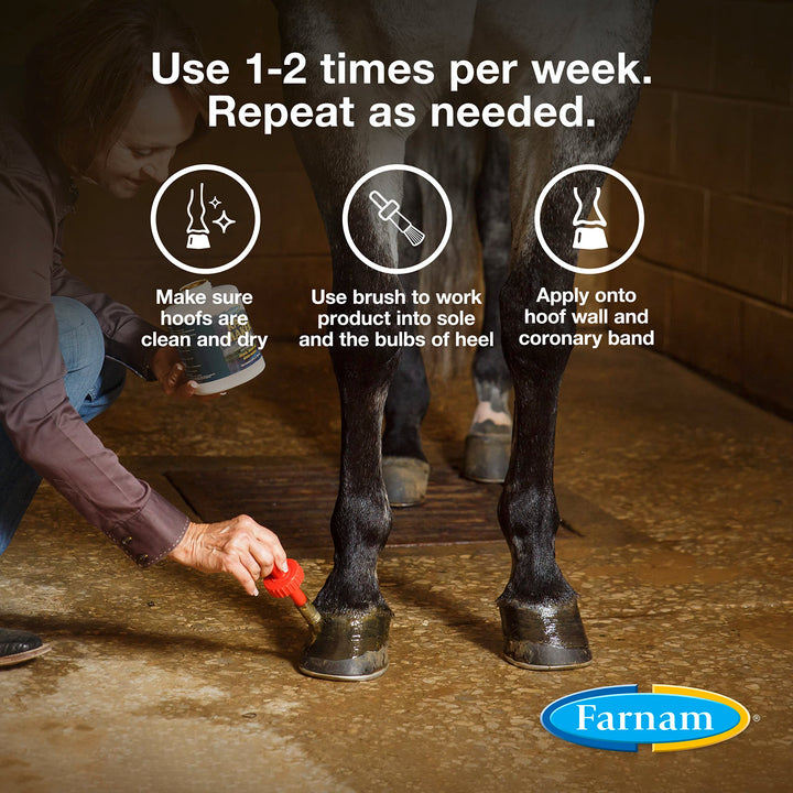 Farnam Rain Maker Triple Action Hoof Oil for Horses Moisturizer and Conditioner, Attracts, Absorbs and Retains Moisture, Contains Aloe, 32 Oz.