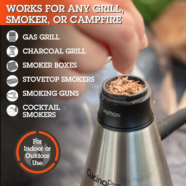 All Natural Extra Fine Hickory BBQ Wood Chips for Smokers (1 Pint, 0.473L)- Kiln Dried Wood Sawdust Shavings for Cocktail Smoking Guns, Stovetop Smokers, Smoke Boxes - Barbecue Grilling Gifts