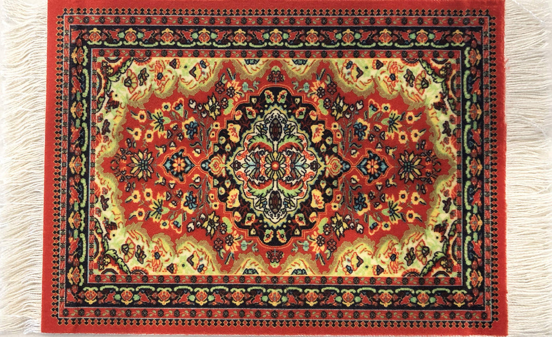 Rug Coasters, Set of 4 Turkish Carpet Style Table Drink mats, Absorbent Kitchen and Dining Accessories, Spill &amp; drip Protection, Rectangular