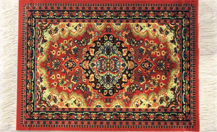 Rug Coasters, Set of 4 Turkish Carpet Style Table Drink mats, Absorbent Kitchen and Dining Accessories, Spill &amp; drip Protection, Rectangular