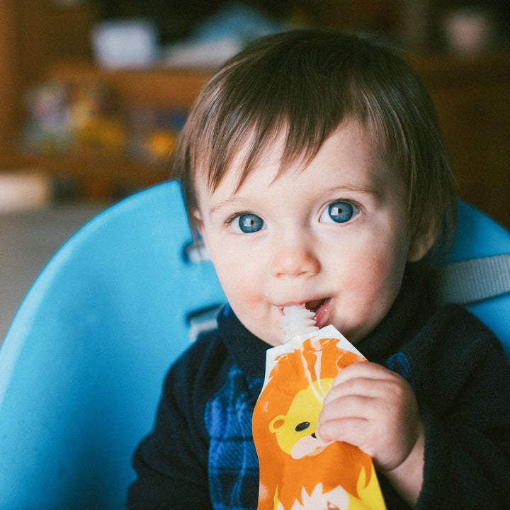 Squooshi Reusable Baby Food Pouches for Toddlers | BPA Free Plastic, Food Safe, Freezer Safe | Refillable for Applesauce Yogurt &amp; Puree Squeeze Pouch