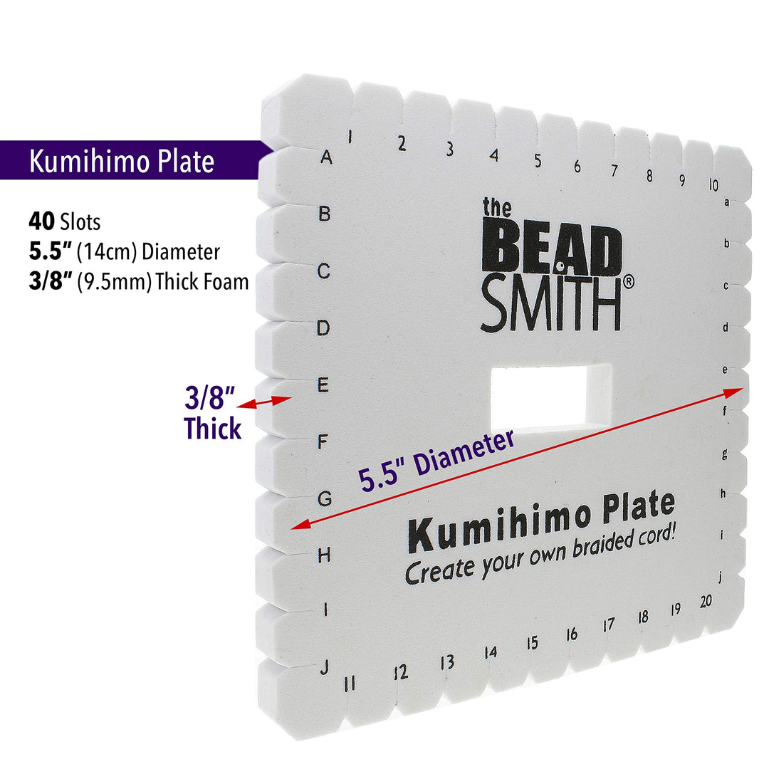 The Beadsmith Square Kumihimo Disk, 6 inch Diameter, 3/