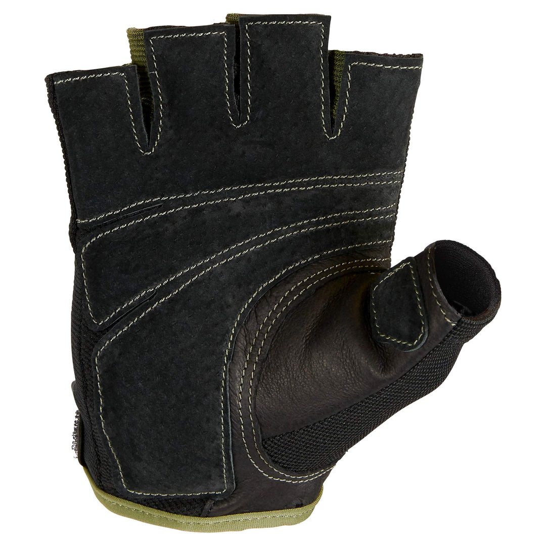 Power Non-Wristwrap Workout Weightlifting Gloves with StretchBack Mesh and Leather Palm (Pair) Black X-Large (Fits 8.5 - 9.5 Inches)