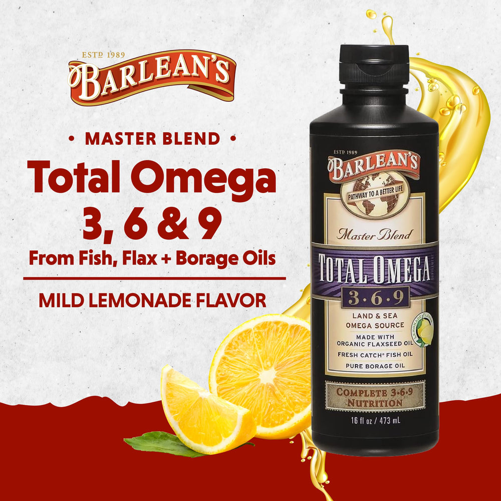 Total Omega 3 6 9 Liquid Fish Oil Supplement with Borage and Flaxseed Oil 6,468 mg of Omegas EPA, DHA, ALA, and GLA for Joint and Heart Health, 16 oz