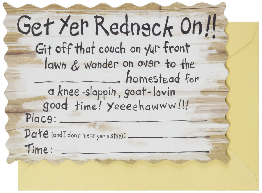 Redneck Invitations (envelopes included) (8/Pkg)