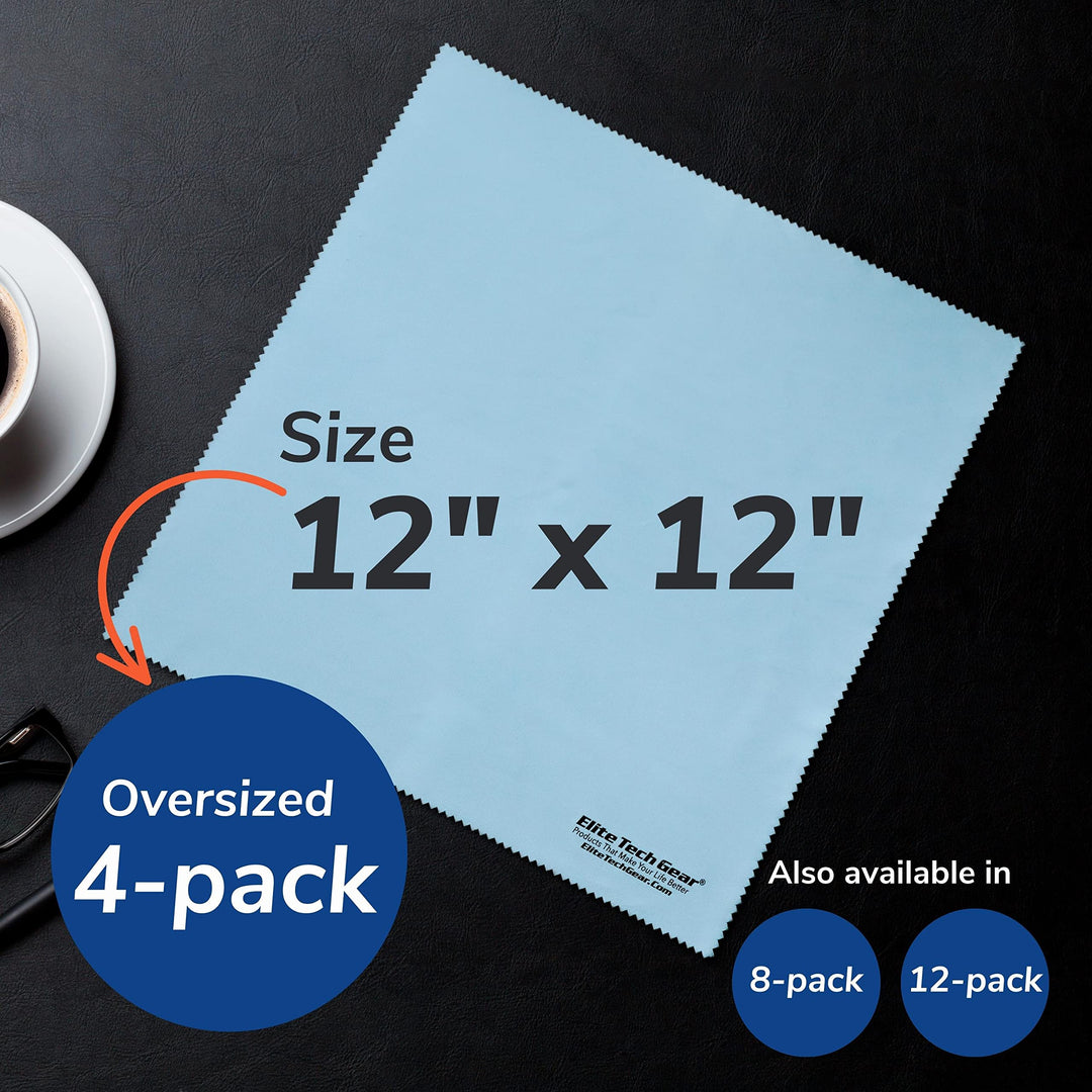 Elite Tech Gear Microfiber Cloth - 4-Pack, 12 x 12 Over