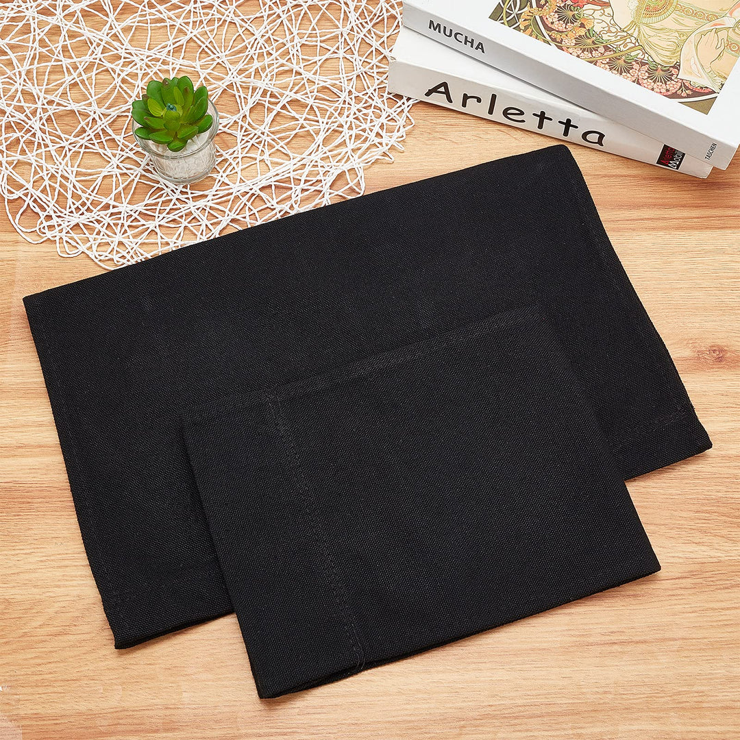 1set 21.2X 16.1/21.2X 7.68 Replacement Cover Canvas, Black Casual Directors Chair Cover Kit Replacement Canvas Seat and Back with Wood Stick for Home Director Chair