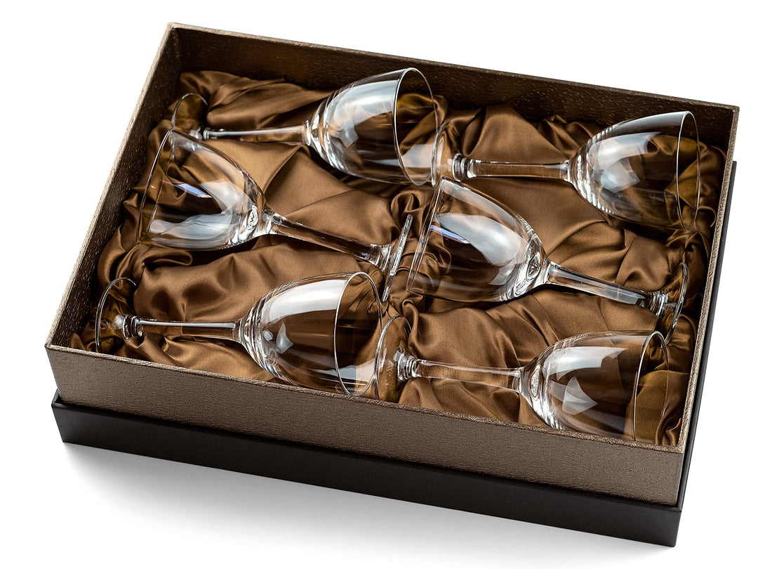 Crystal 5 oz Retro Nick and Nora Coupe Glasses | Set of 6 | Vintage Bar Glassware for Martini, Manhattan, Cosmopolitan, Classic 4 oz Cocktail Drinks | Small Drinking Coups with Long Stems