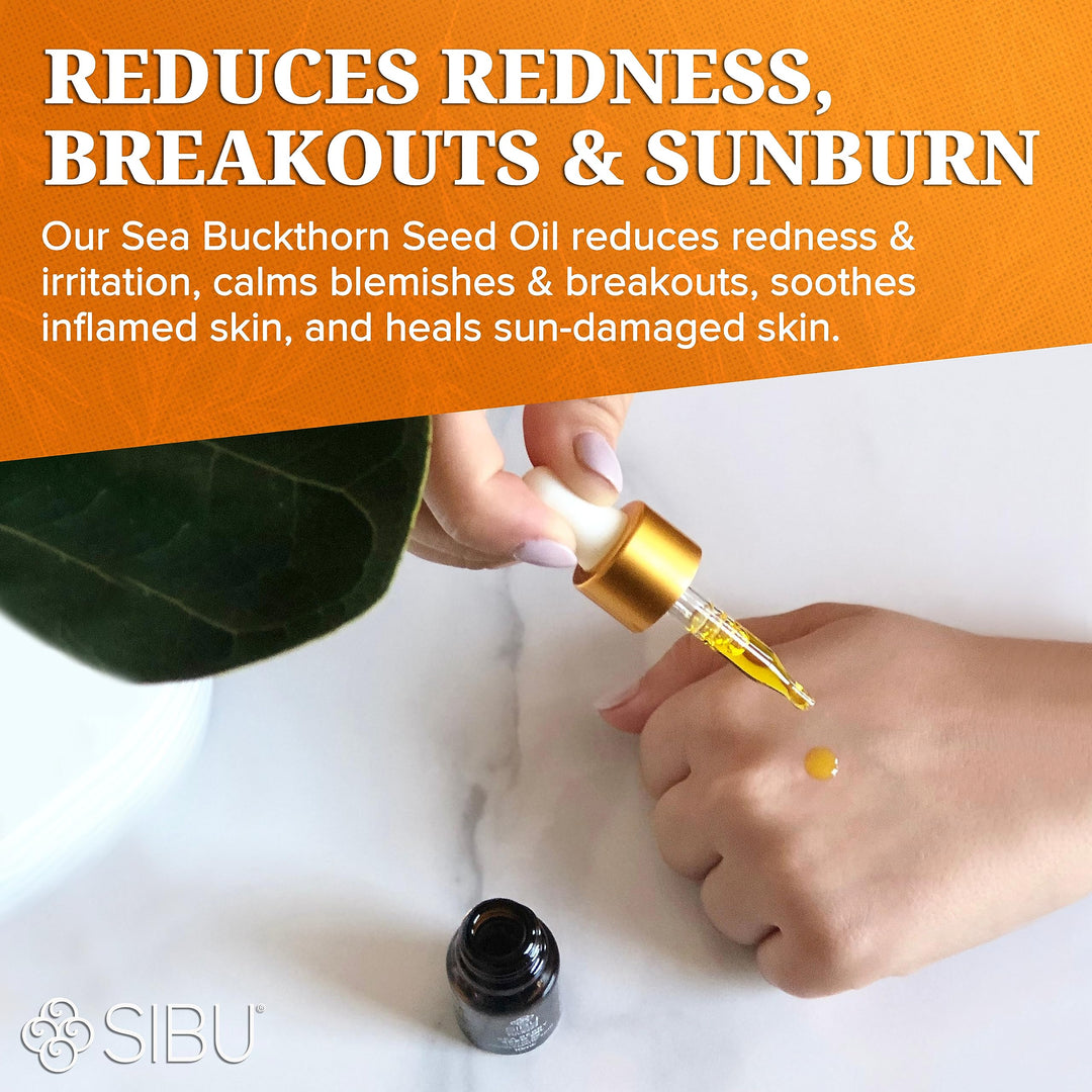 Sibu Premium Himalayan Sea Buckthorn Seed Oil, USDA Organic (10ml) – Amazing for Sensitive Skin, Breakouts, &amp; Irritation