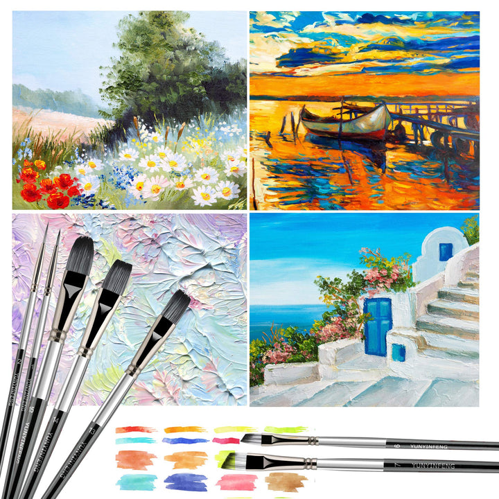Artist Paint Brush Set- 15 Different Sizes of Brush Accessories, Suitable for Acrylic, Oil Painting and Gouache Painting-The Perfect Brush Set for Kids, Artists and Adults.