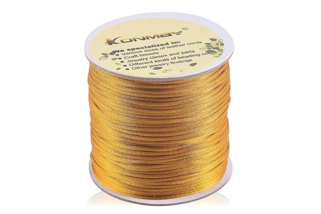 KONMAY 80 Yards 1.0mm Nylon Rattail Satin Silk Trim Cor