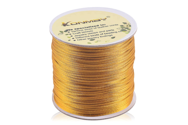 KONMAY 80 Yards 1.0mm Nylon Rattail Satin Silk Trim Cor