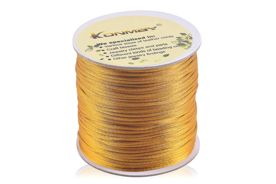 KONMAY 80 Yards 1.0mm Nylon Rattail Satin Silk Trim Cor