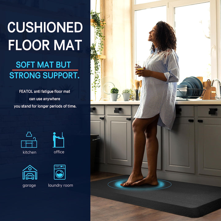 FEATOL Anti Fatigue Mats for Standing, 9/10 Extra Thick