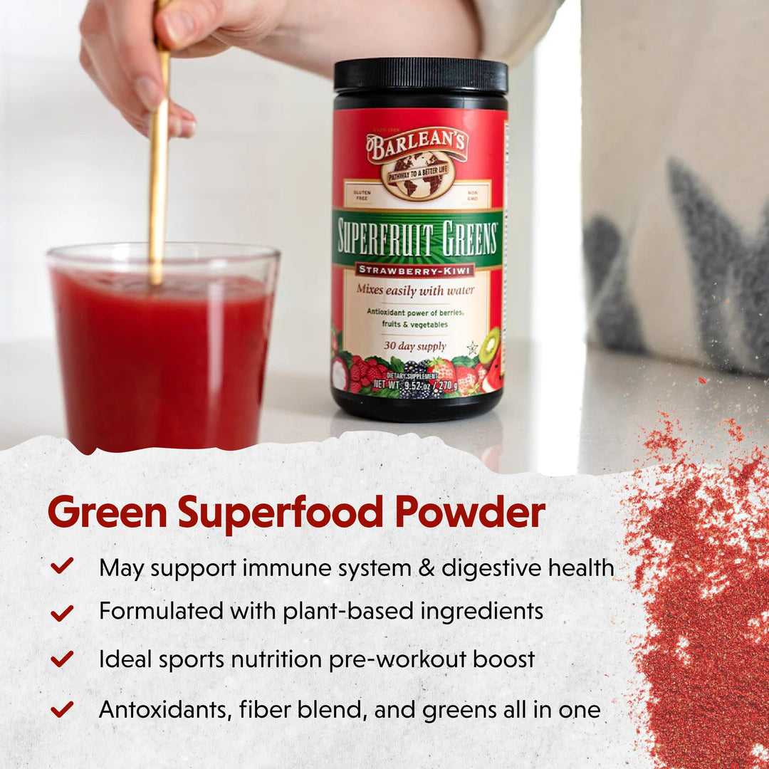 Barlean&#39;s Strawberry Kiwi Superfruit Greens Pow