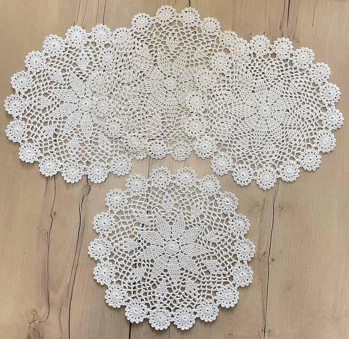 Phantomon 12 Inch Round Doilies Crochet Handmade Lace P