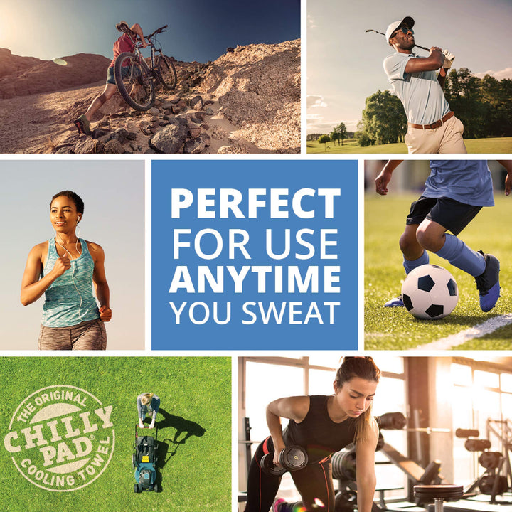 Chilly Pad, Instant Cooling Towel, long lasting, reusable, Sports and Outdoors Neck Towel 33x13, Sky Blue