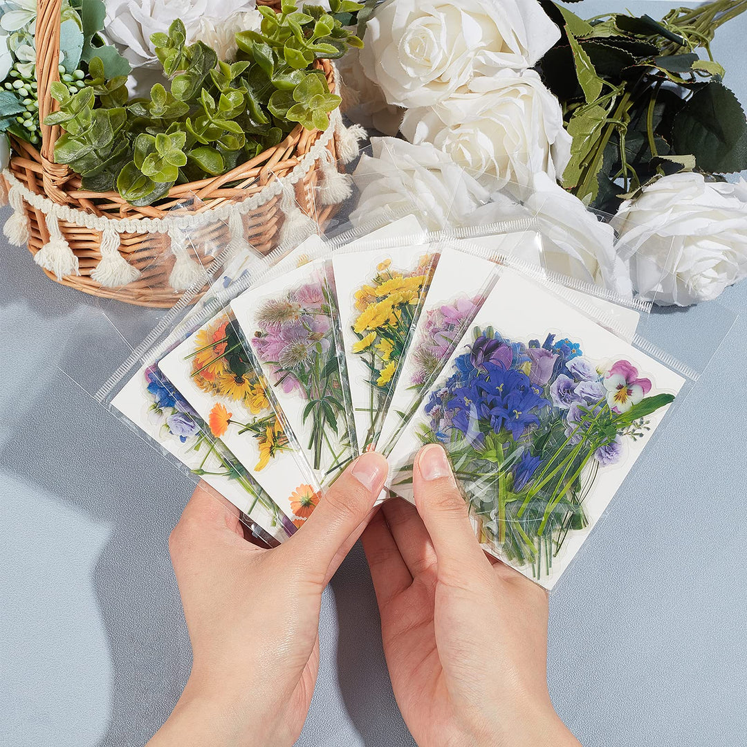 OLYCRAFT 120PCS Flower Stickers Set Easter Decorations 