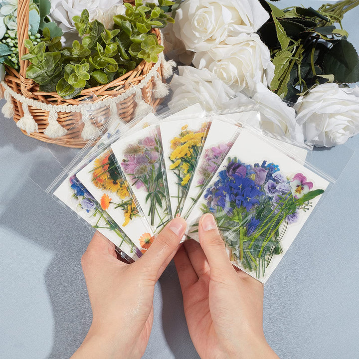 OLYCRAFT 120PCS Flower Stickers Set Easter Decorations 