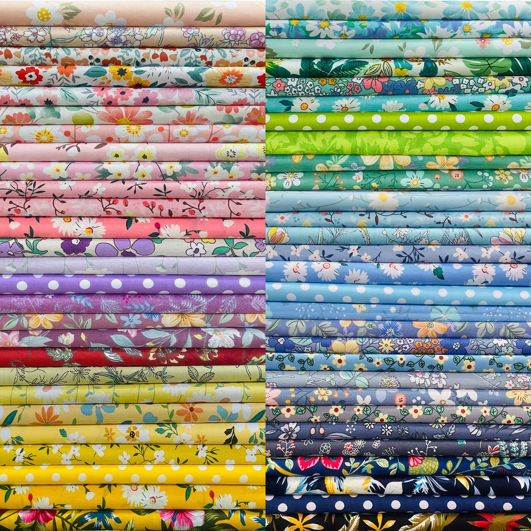 8 x 8 25 PCS 100% Cotton Fabric Bundles for Quilting Se