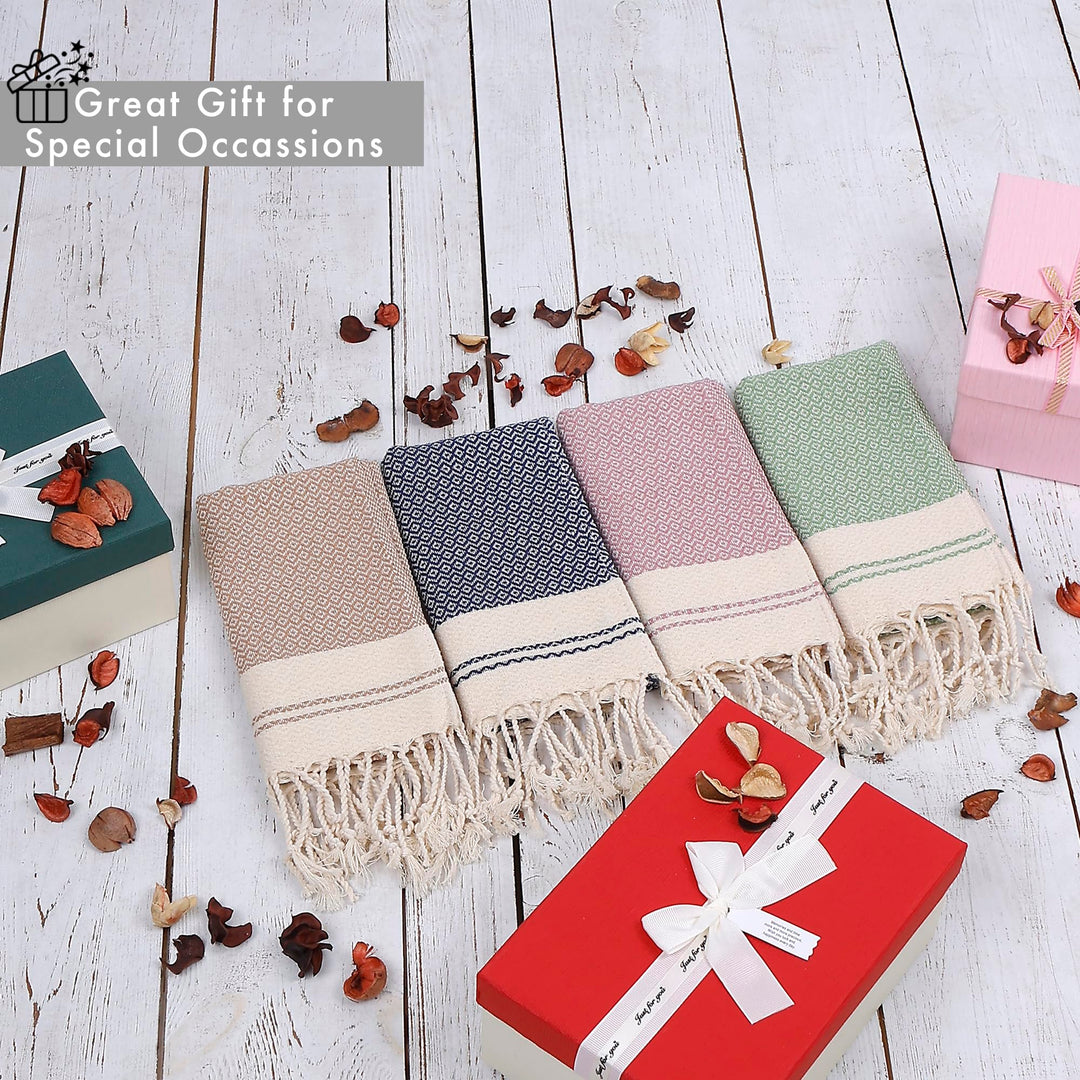 Evelynen Turkish Hand Towels for Bathroom &amp; Kitchen Towels Decorative Set of 2 | Boho Farmhouse Hand Towels with Hanging Loops for Face, Tea, Dish, Kitchen &amp; Bath | %100 Cotton (16 x 32 - Petrol)