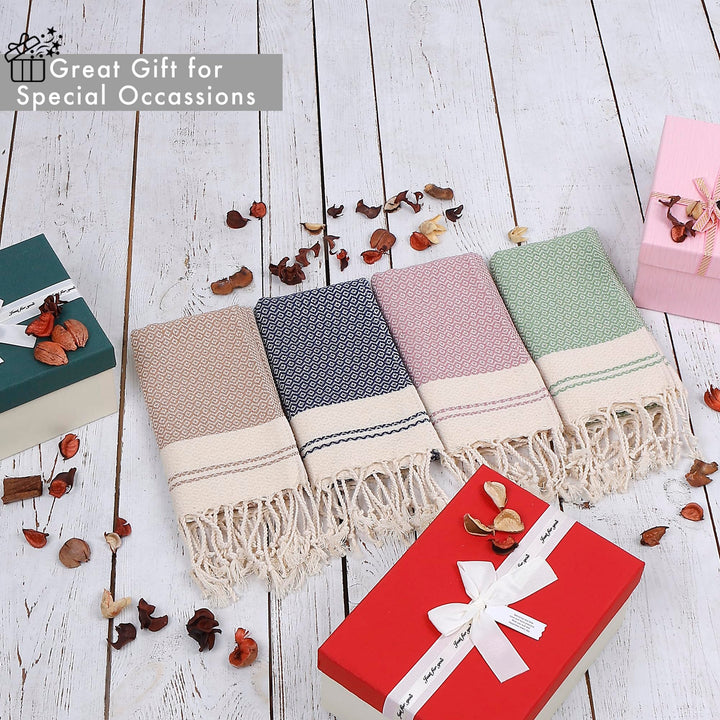 Evelynen Turkish Hand Towels for Bathroom &amp; Kitchen Towels Decorative Set of 2 | Boho Farmhouse Hand Towels with Hanging Loops for Face, Tea, Dish, Kitchen &amp; Bath | %100 Cotton (16 x 32 - Petrol)
