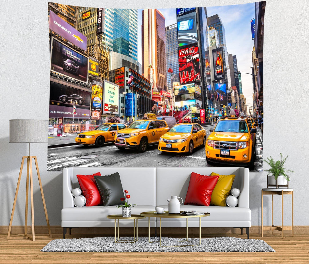 CORFOTO Fabric 7x5ft New York City Time Square Backdrop