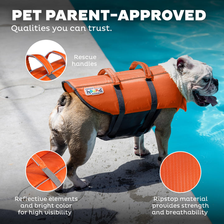 Granby Splash Orange Dog Life Jacket, XL