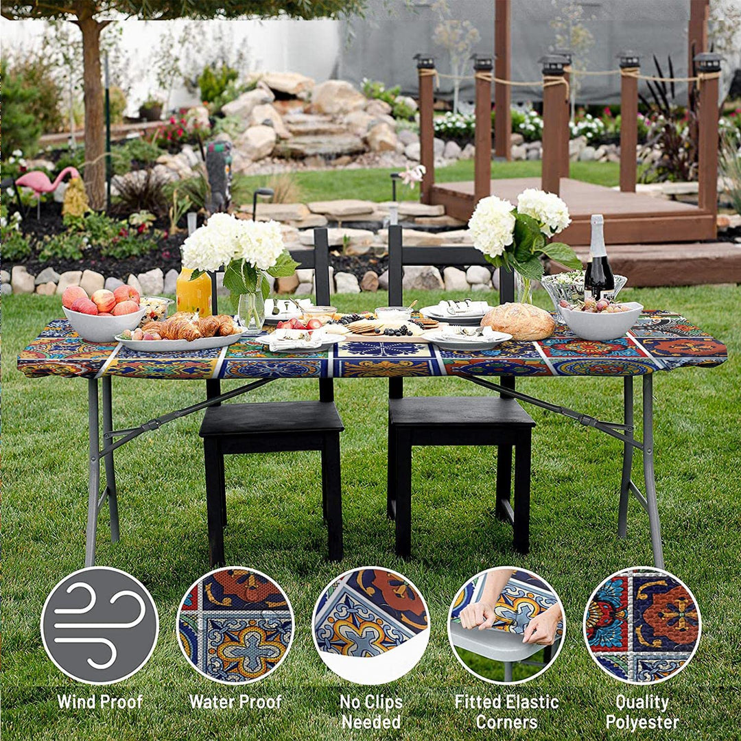 SongYi Bohemian Fitted Tablecloth Rectangle 4ft-(24 x 4